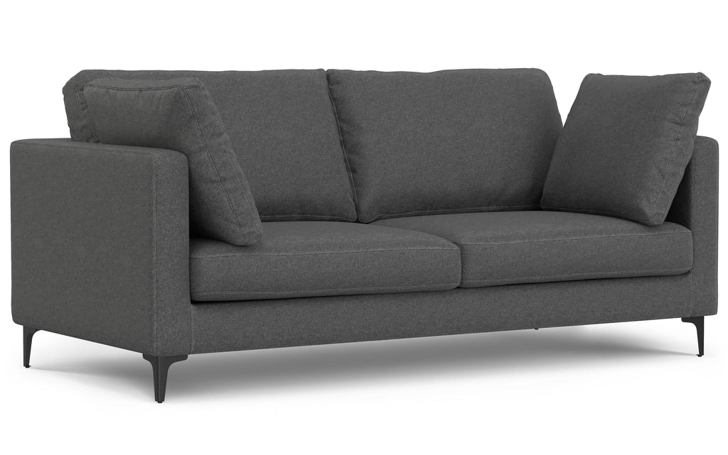 Ava 76 inch Mid Century Sofa with Ottoman Set