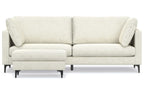 Ava 90 inch Mid Century Sofa with Ottoman Set