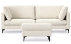 Ava 90 inch Mid Century Sofa with Ottoman Set