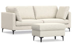 Ava 90 inch Mid Century Sofa with Ottoman Set