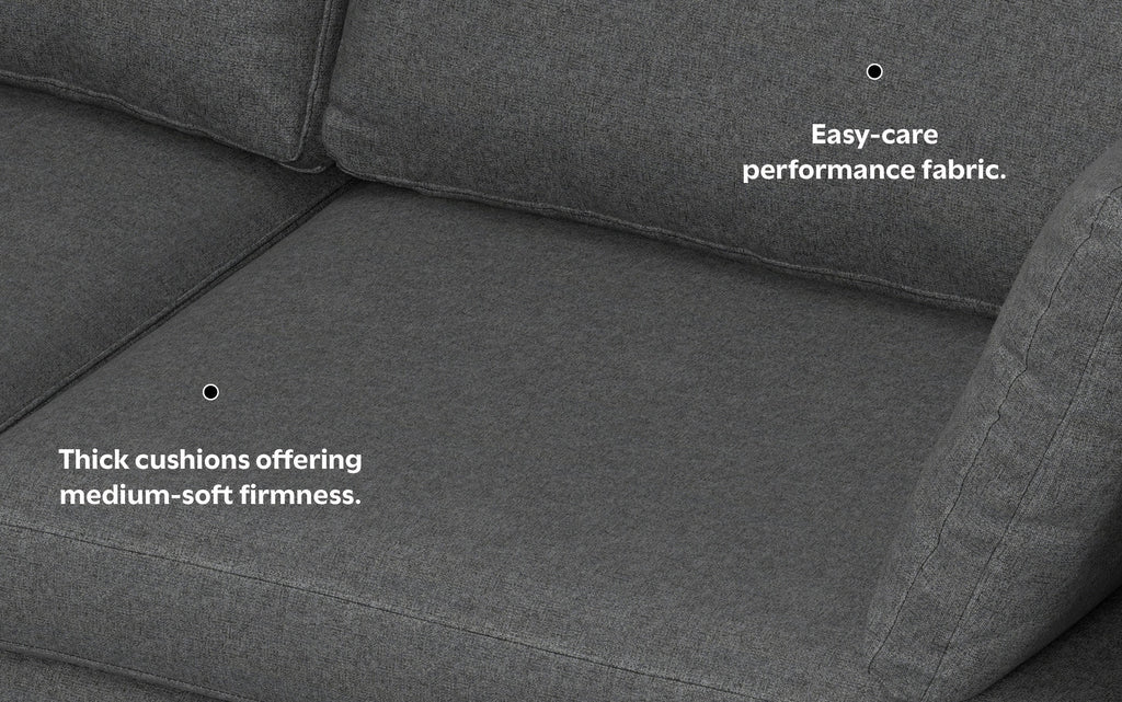 Ava 90 inch Mid Century Sofa with Ottoman Set