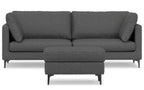 Ava 90 inch Mid Century Sofa with Ottoman Set