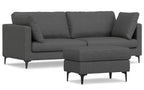 Ava 90 inch Mid Century Sofa with Ottoman Set