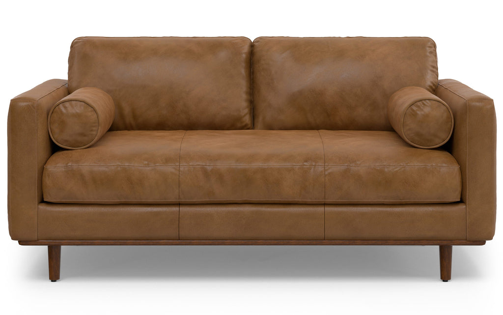 Morrison 72-inch Sofa and Ottoman Set in Genuine Leather