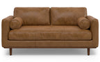 Morrison 72-inch Sofa and Ottoman Set in Genuine Leather