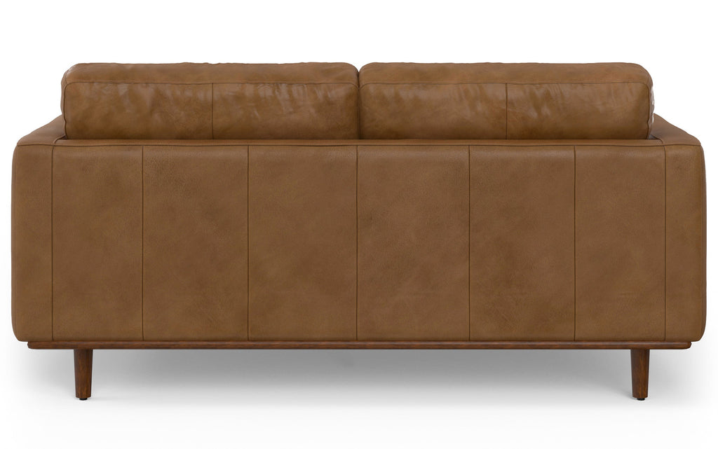 Morrison 72-inch Sofa and Ottoman Set in Genuine Leather