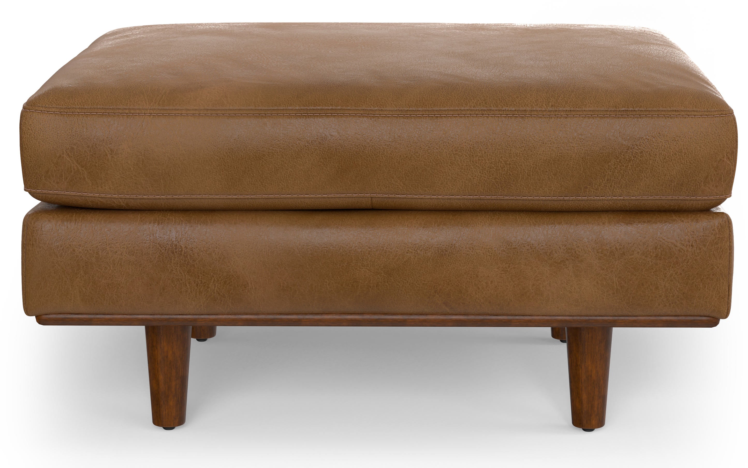 Morrison 72-inch Sofa and Ottoman Set in Genuine Leather