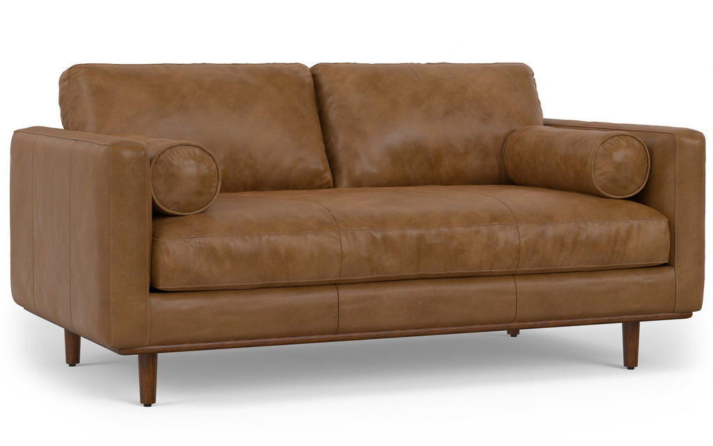 Morrison 72-inch Sofa and Ottoman Set in Genuine Leather
