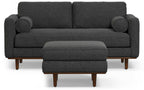 Morrison 72-inch Sofa and Ottoman Set in Woven-Blend Fabric