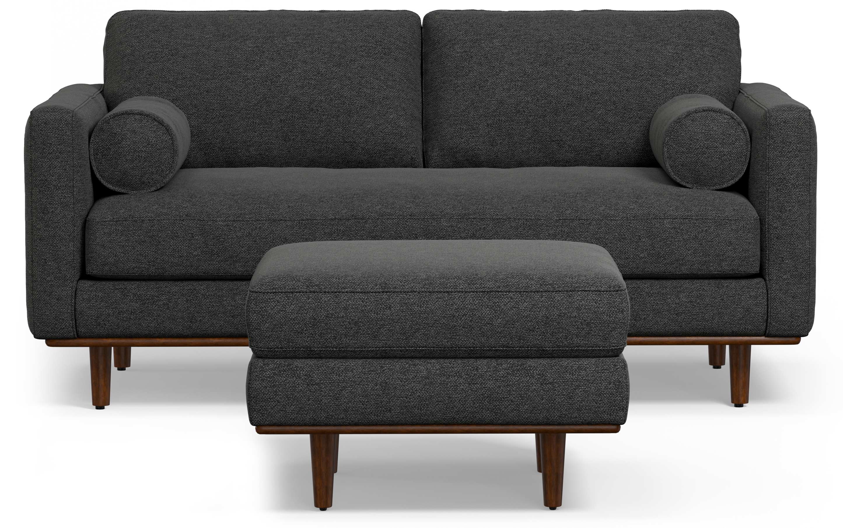 Morrison 72-inch Sofa and Ottoman Set in Woven-Blend Fabric