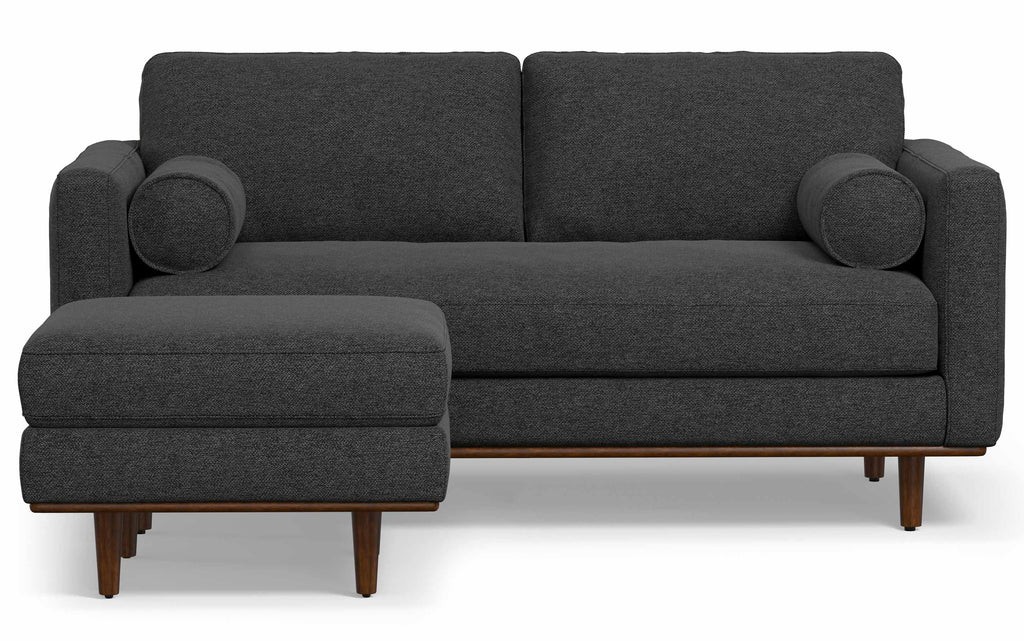Morrison 72-inch Sofa and Ottoman Set in Woven-Blend Fabric
