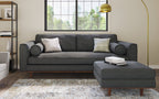 Morrison 72-inch Sofa and Ottoman Set in Woven-Blend Fabric