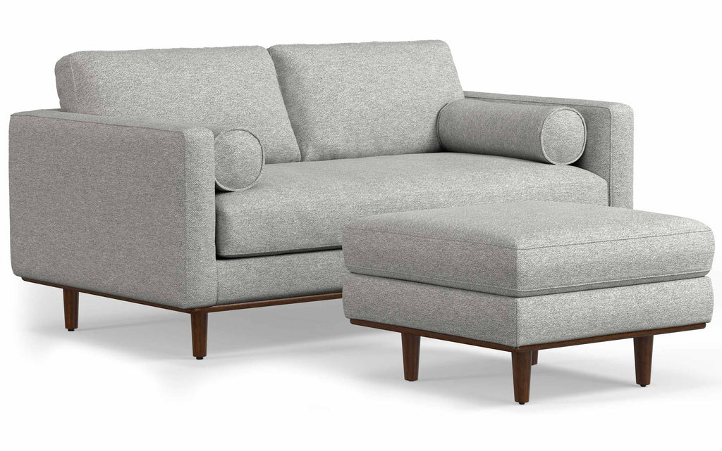 Morrison 72-inch Sofa and Ottoman Set in Woven-Blend Fabric