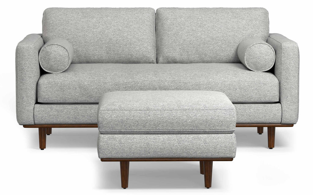 Morrison 72-inch Sofa and Ottoman Set in Woven-Blend Fabric