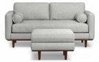 Morrison 72-inch Sofa and Ottoman Set in Woven-Blend Fabric