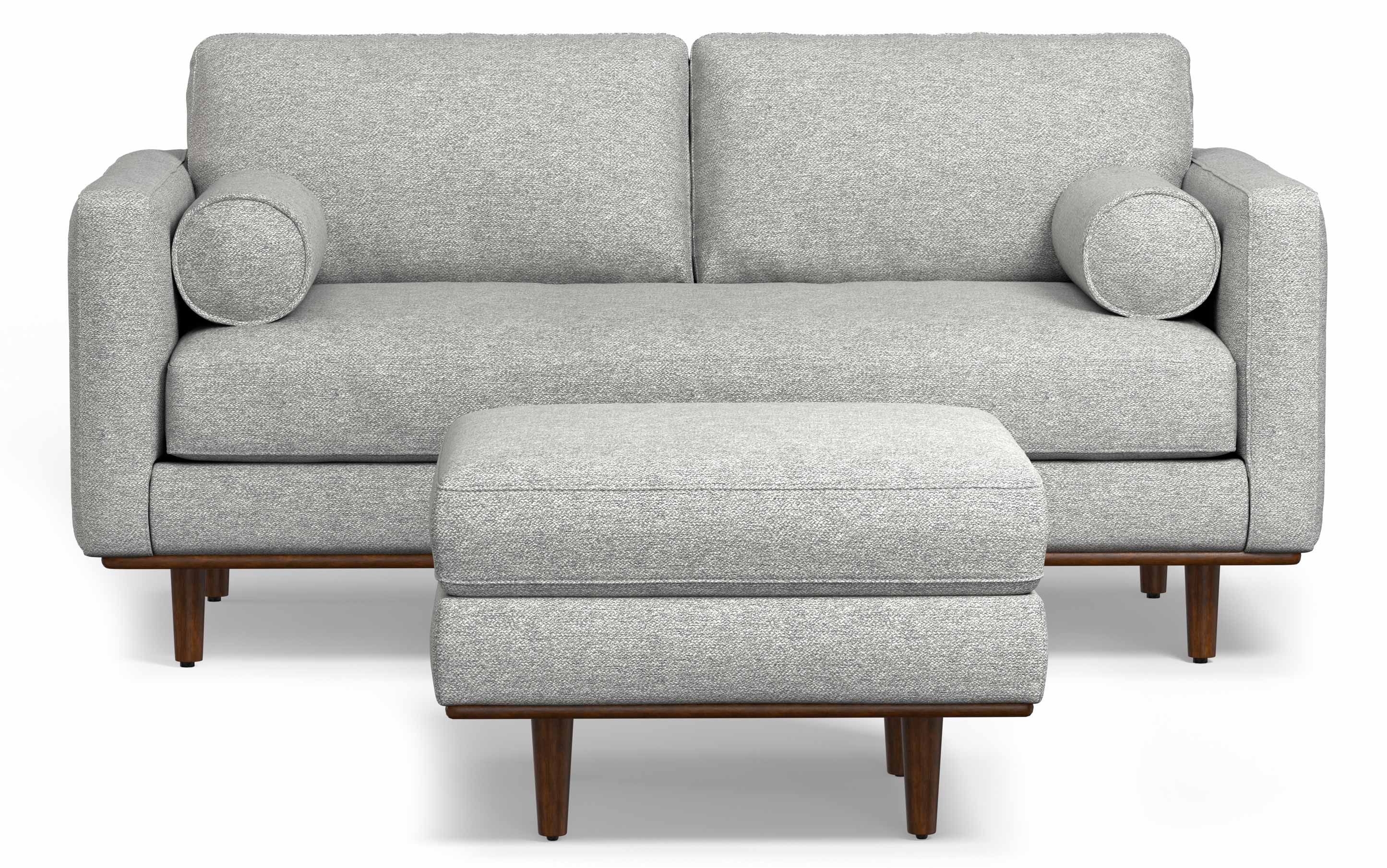 Morrison 72-inch Sofa and Ottoman Set in Woven-Blend Fabric