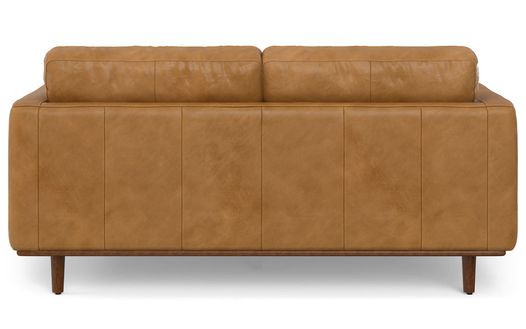Morrison 72-inch Sofa and Ottoman Set in Genuine Leather