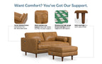 Morrison 72-inch Sofa and Ottoman Set in Genuine Leather