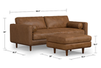 Morrison 89-inch Sofa and Ottoman Set in Genuine Leather