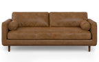 Morrison 89-inch Sofa and Ottoman Set in Genuine Leather