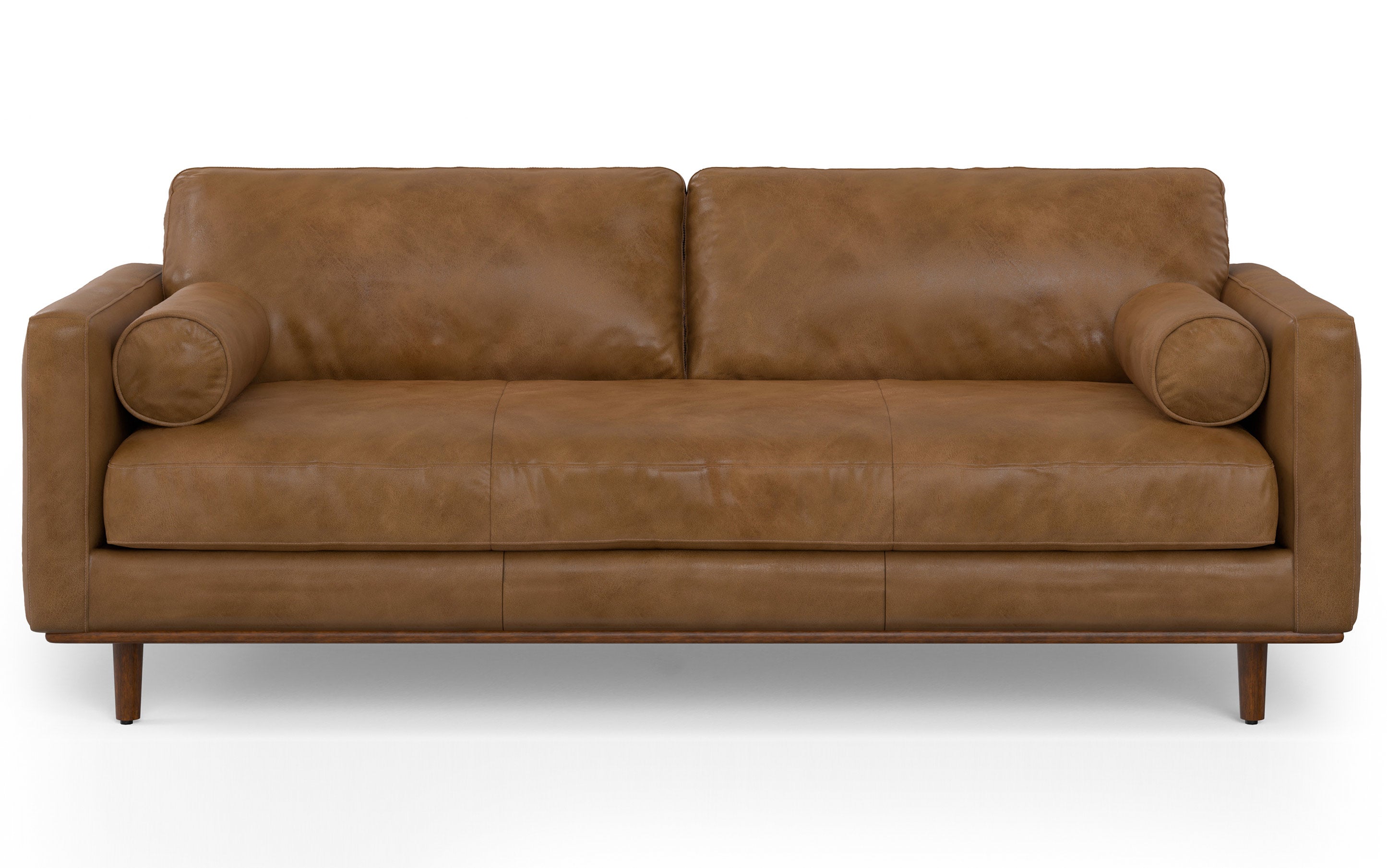 Morrison 89-inch Sofa and Ottoman Set in Genuine Leather