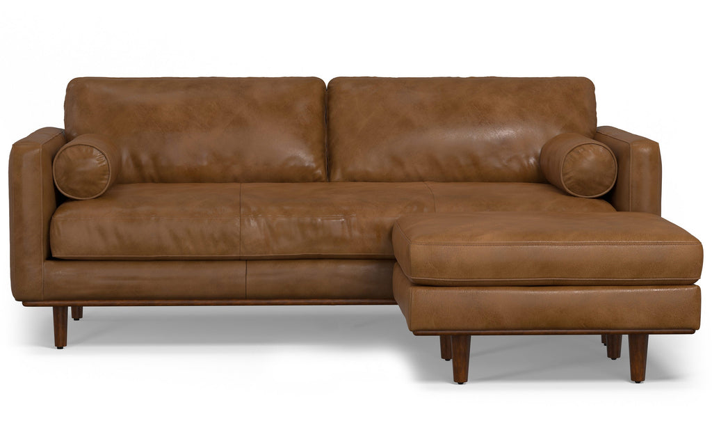 Morrison 89-inch Sofa and Ottoman Set in Genuine Leather