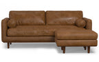 Morrison 89-inch Sofa and Ottoman Set in Genuine Leather