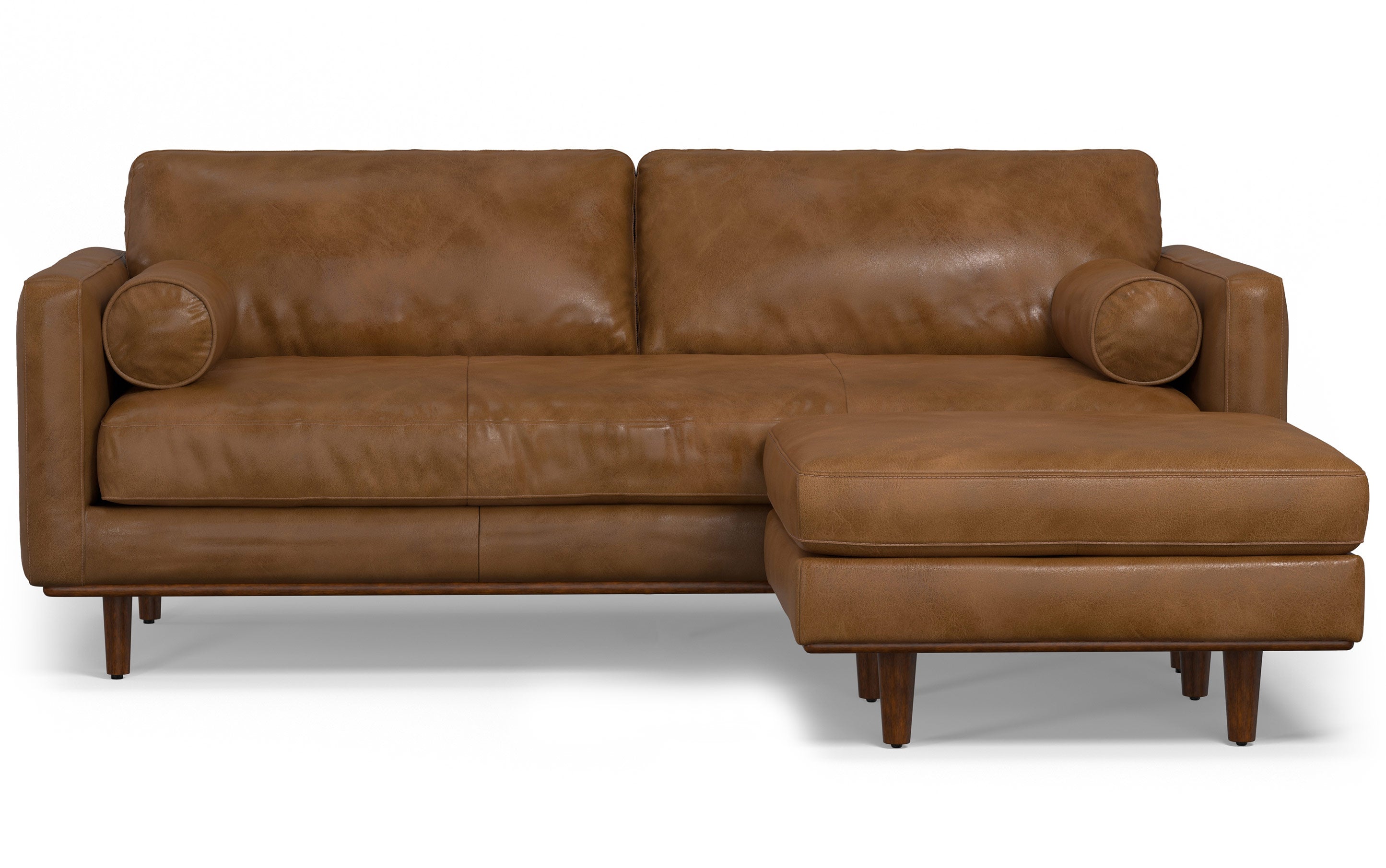 Morrison 89-inch Sofa and Ottoman Set in Genuine Leather