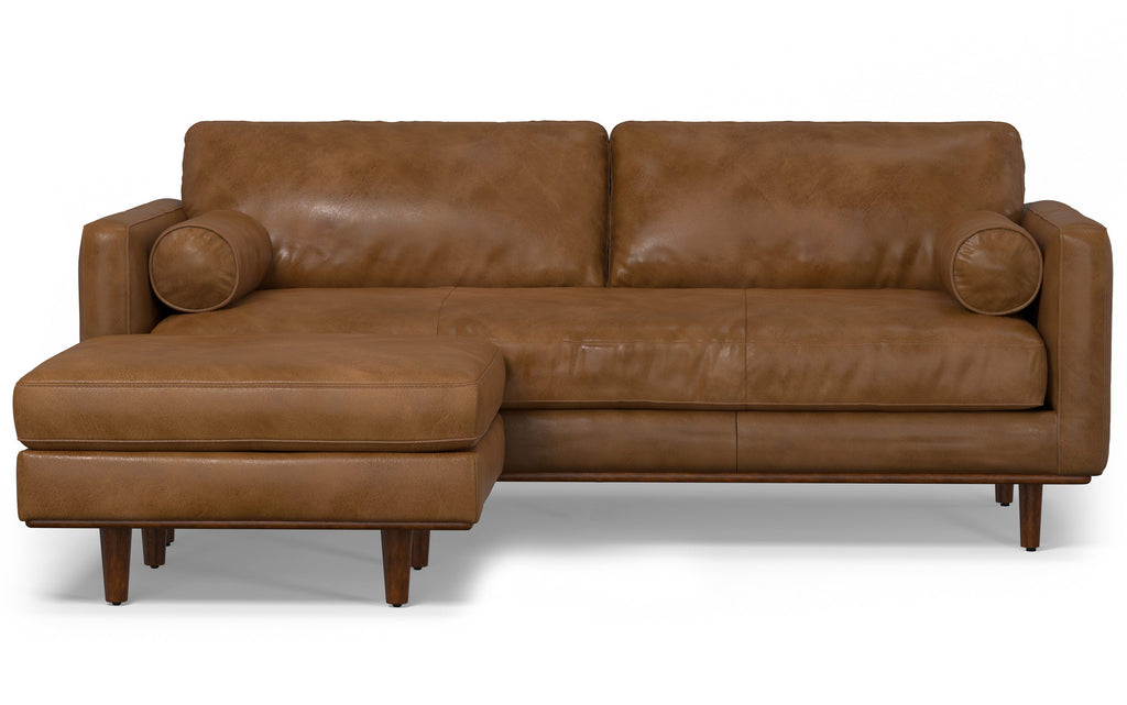 Morrison 89-inch Sofa and Ottoman Set in Genuine Leather