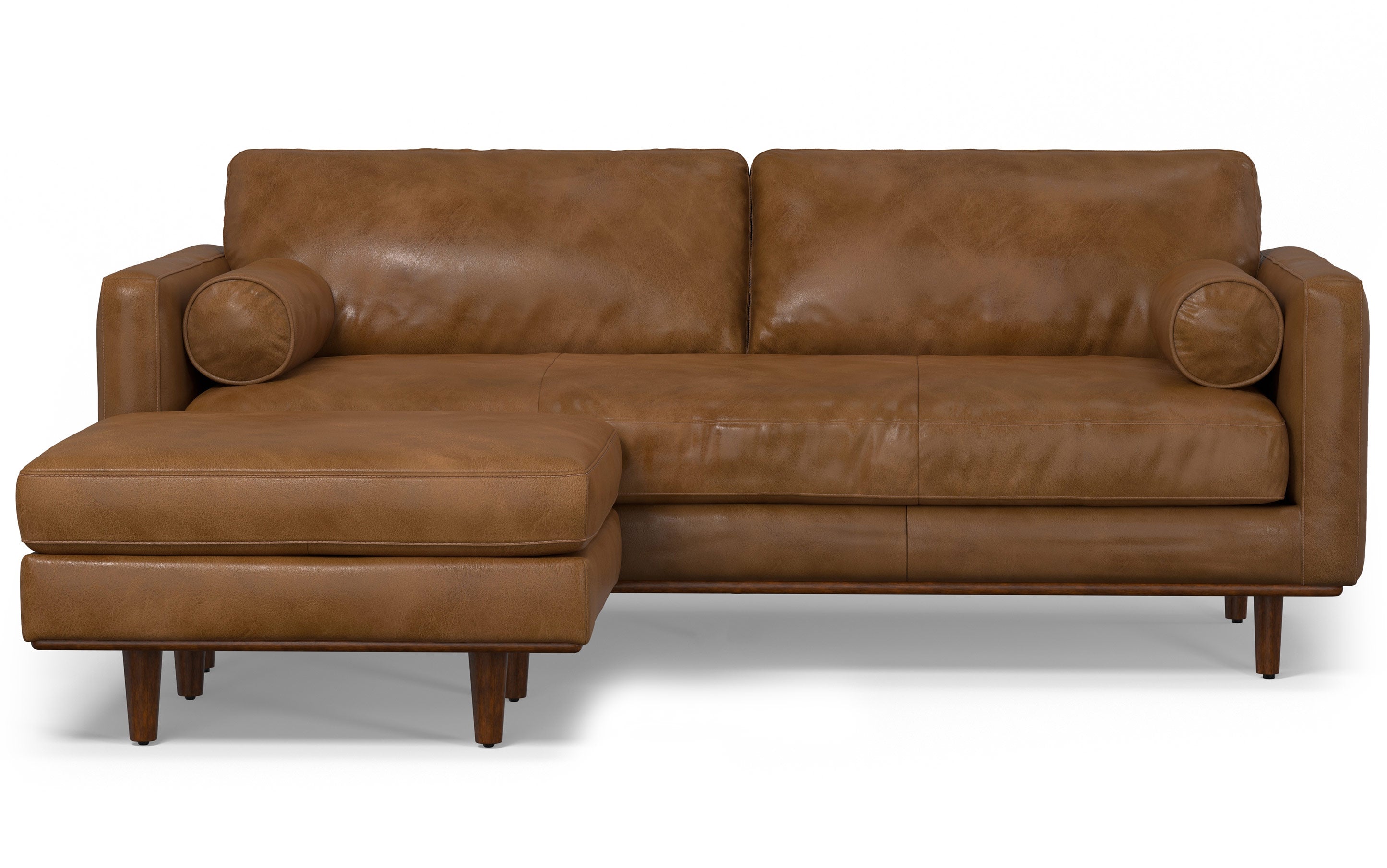 Morrison 89-inch Sofa and Ottoman Set in Genuine Leather