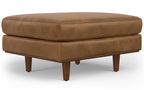 Morrison 89-inch Sofa and Ottoman Set in Genuine Leather