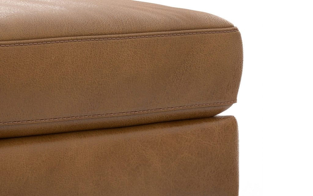 Morrison 89-inch Sofa and Ottoman Set in Genuine Leather