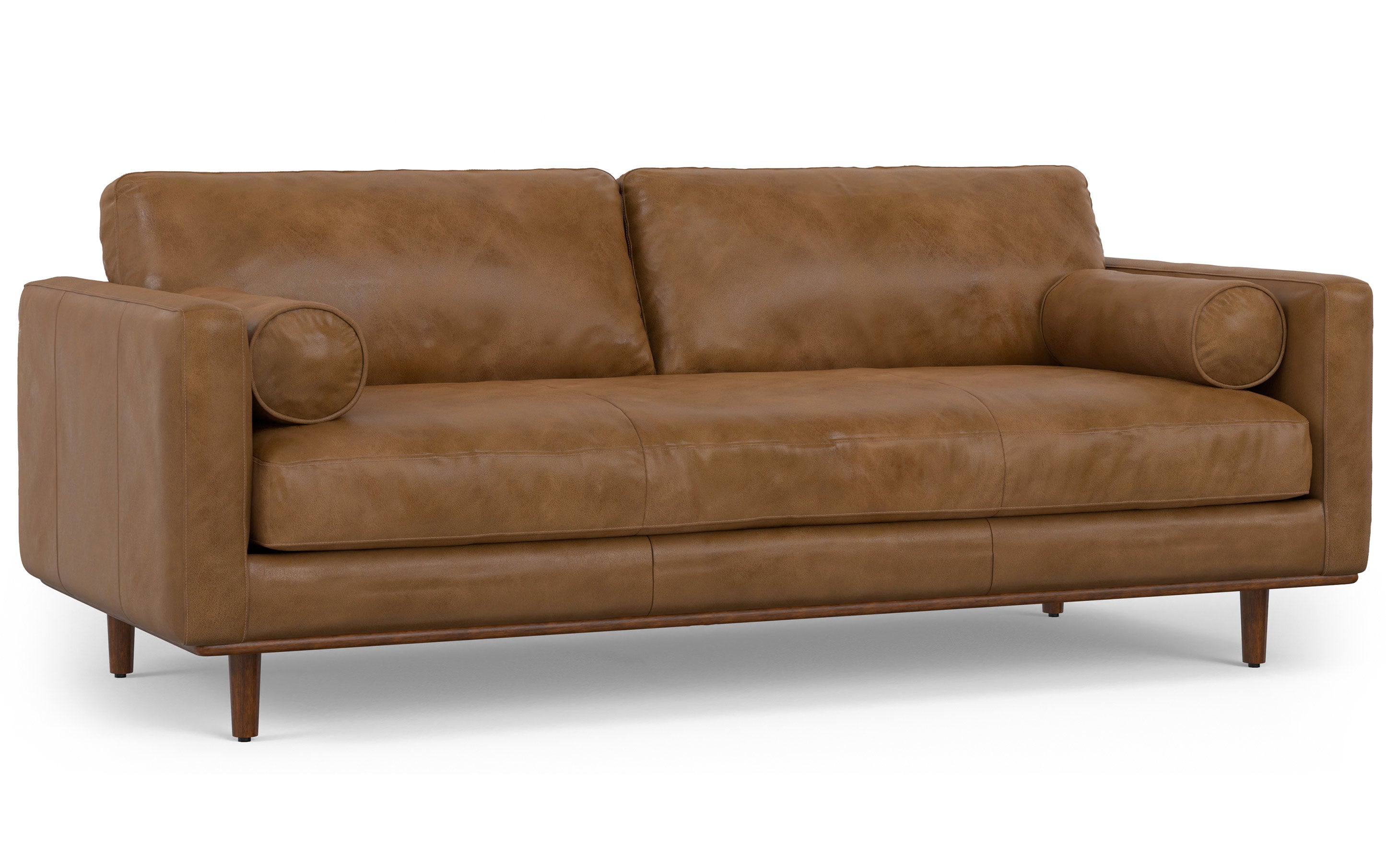 Morrison 89-inch Sofa and Ottoman Set in Genuine Leather