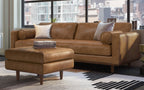 Morrison 89-inch Sofa and Ottoman Set in Genuine Leather