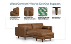 Morrison 89-inch Sofa and Ottoman Set in Genuine Leather