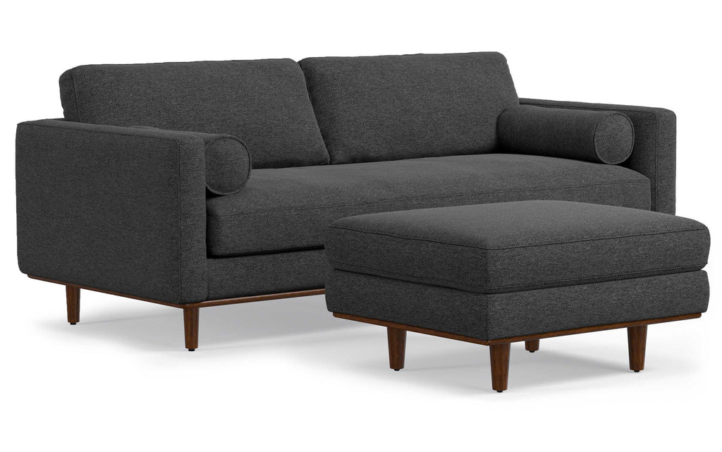 Morrison 89-inch Sofa and Ottoman Set in Woven-Blend Fabric