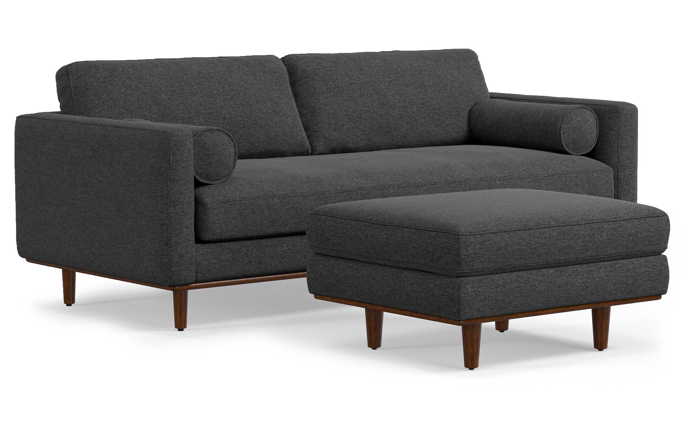 Morrison 89-inch Sofa and Ottoman Set in Woven-Blend Fabric