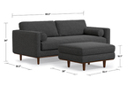 Morrison 89-inch Sofa and Ottoman Set in Woven-Blend Fabric