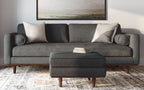 Morrison 89-inch Sofa and Ottoman Set in Woven-Blend Fabric