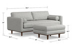 Morrison 89-inch Sofa and Ottoman Set in Woven-Blend Fabric