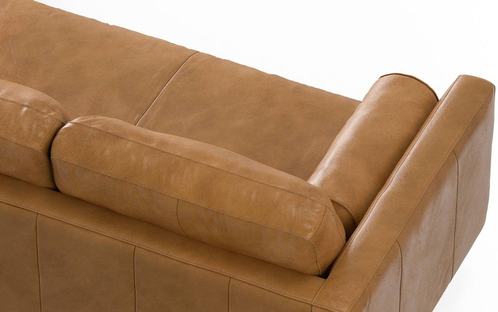 Morrison 89-inch Sofa and Ottoman Set in Genuine Leather