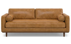 Morrison 89-inch Sofa and Ottoman Set in Genuine Leather