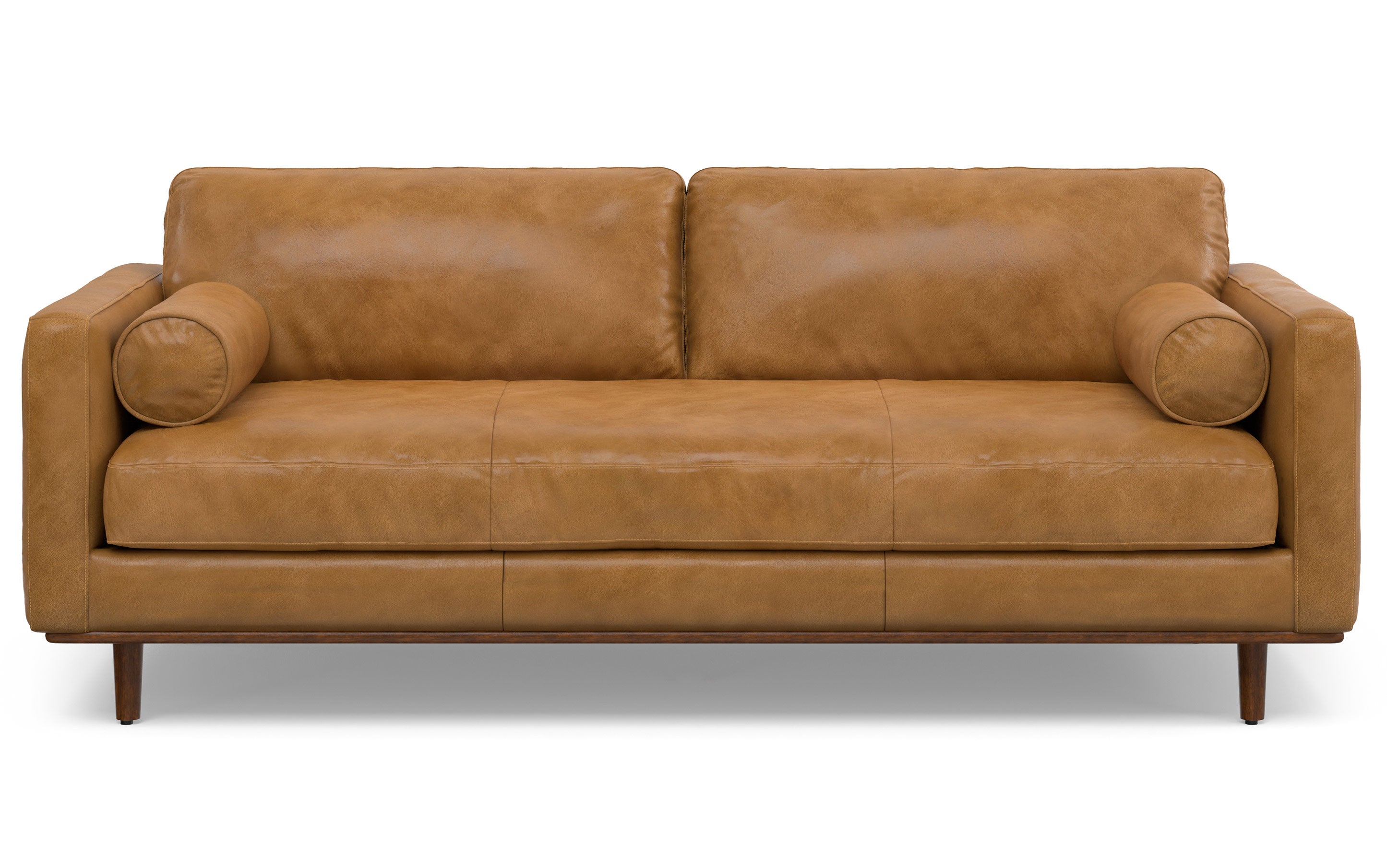 Morrison 89-inch Sofa and Ottoman Set in Genuine Leather