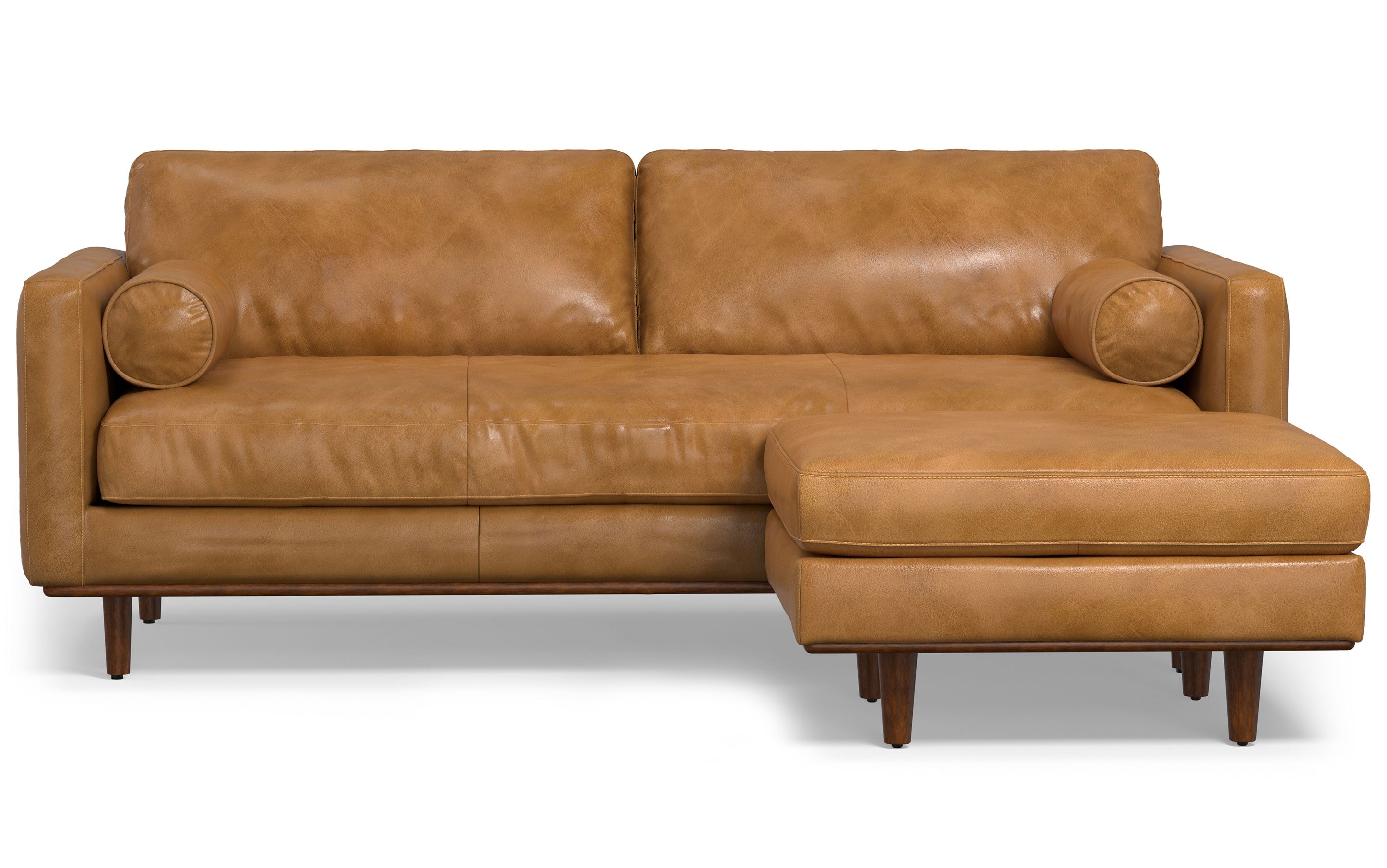 Morrison 89-inch Sofa and Ottoman Set in Genuine Leather