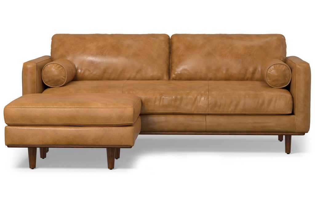 Morrison 89-inch Sofa and Ottoman Set in Genuine Leather