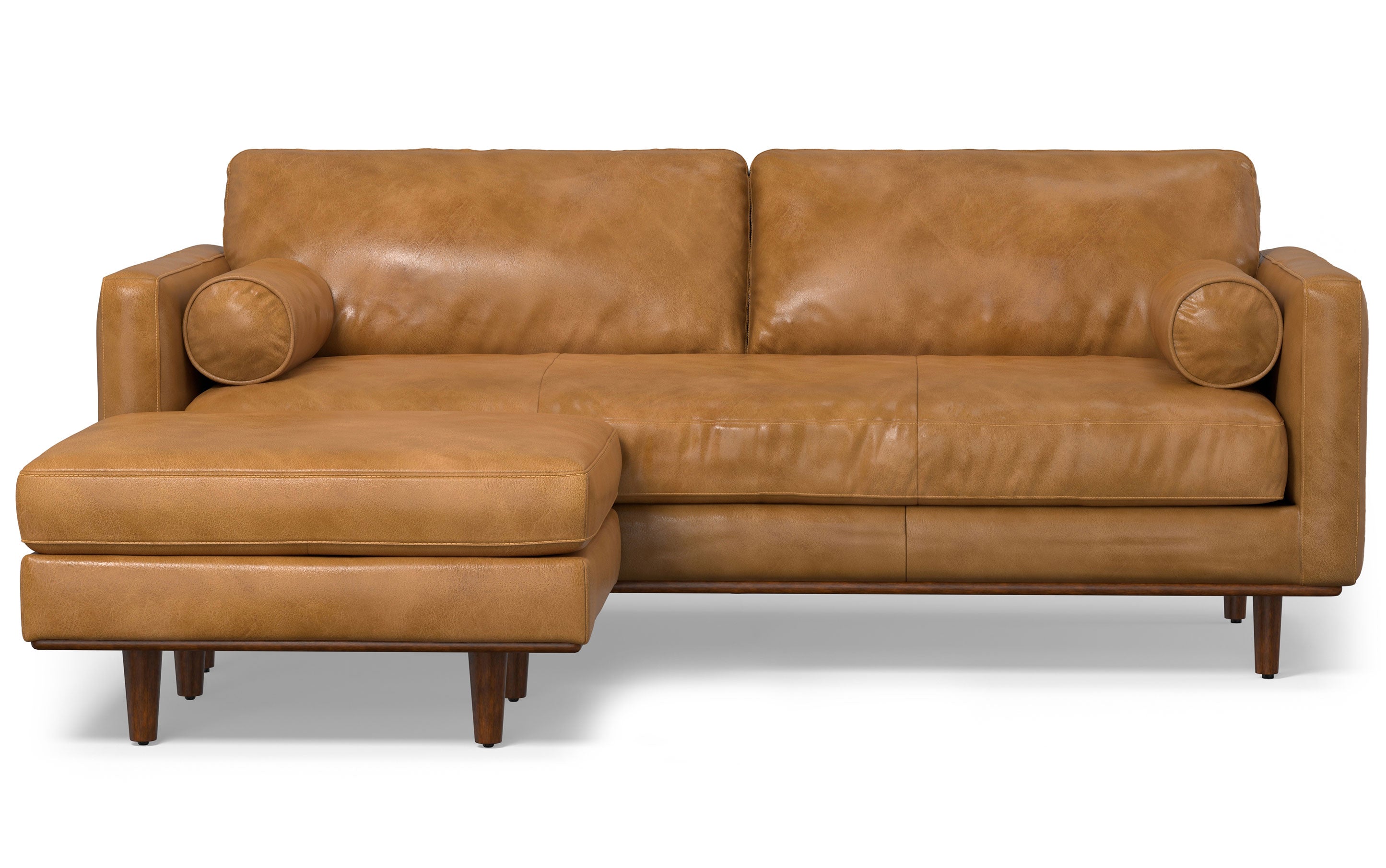 Morrison 89-inch Sofa and Ottoman Set in Genuine Leather