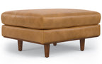 Morrison 89-inch Sofa and Ottoman Set in Genuine Leather