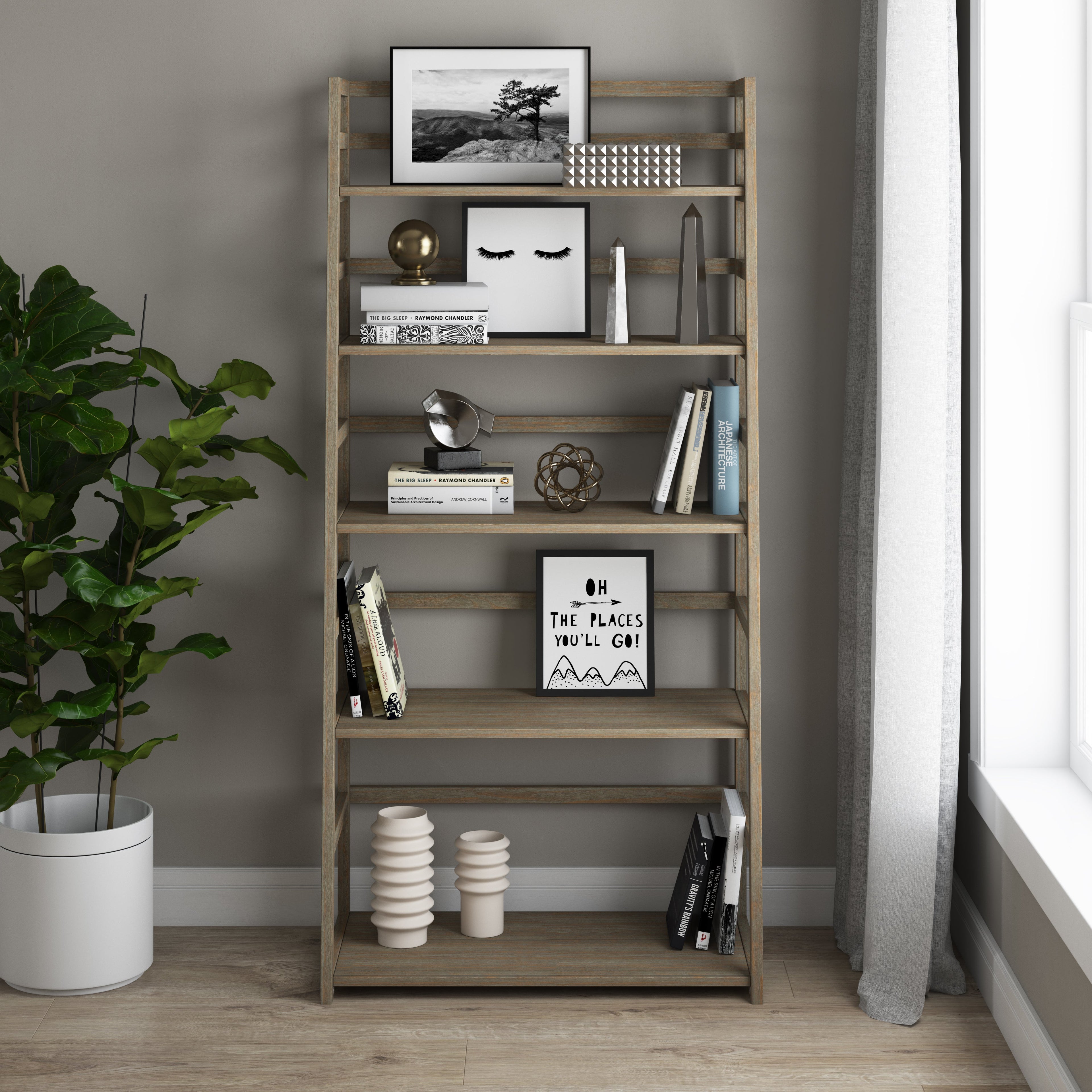 Acadian Ladder Shelf Bookcase