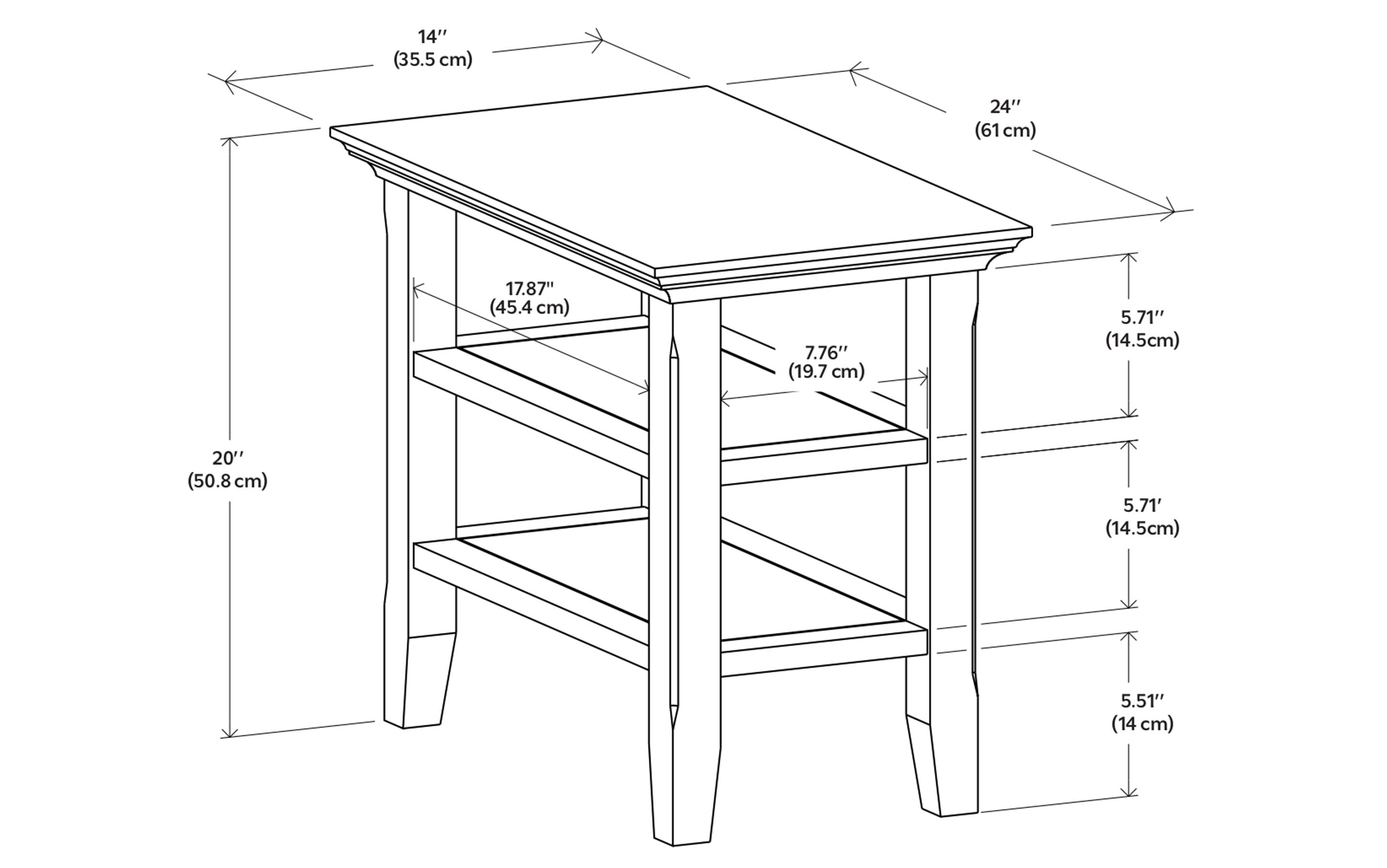 Acadian Narrow Side Table