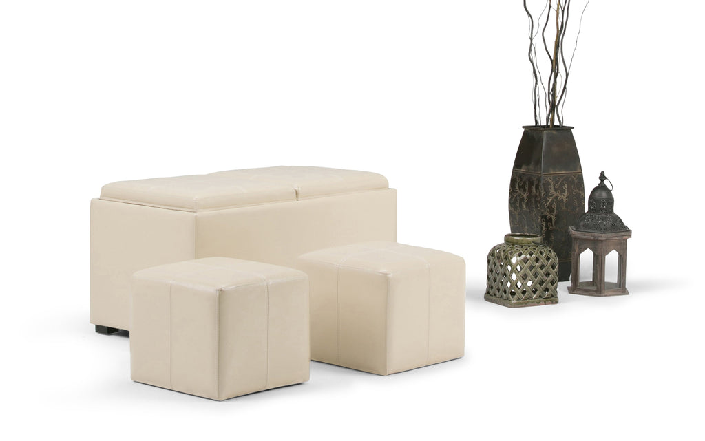 Avalon 5 Pc Storage Ottoman in Cream